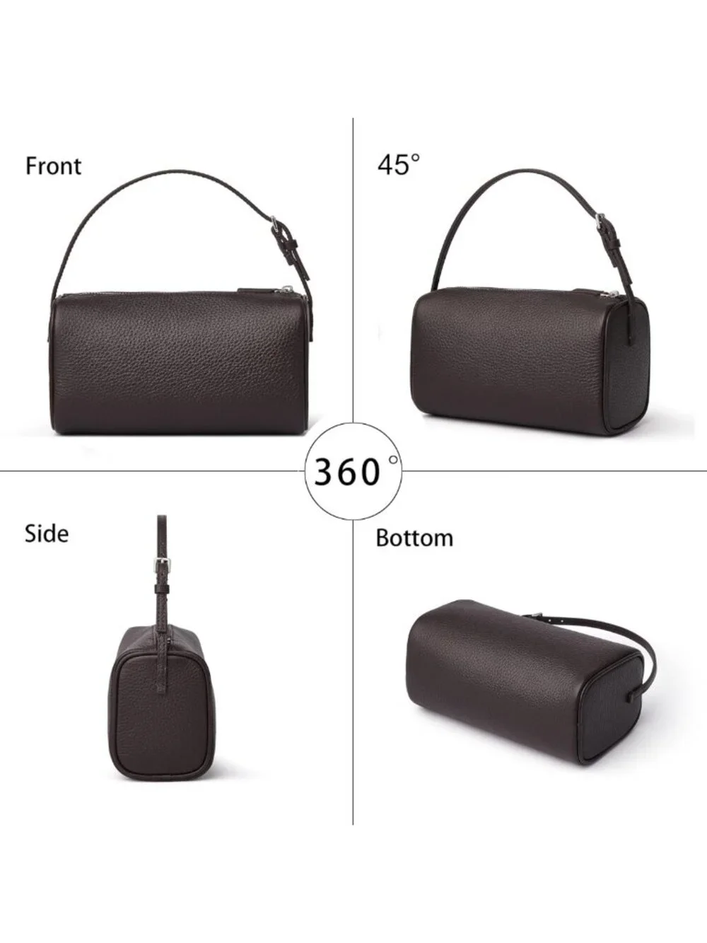 Chic Small Leather Barrel Purse for Women | Stylish Top Handle Hobo Tote